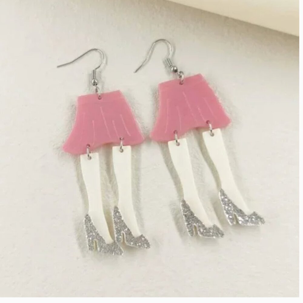 ⭐️❤️ FREE Legs Skirt Hipster Sparkle Shine Woman Body Artsy Chic Drop Earrings